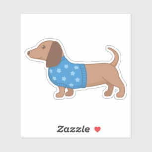 Dachshund Wiener Dog Blue Stars Sweater