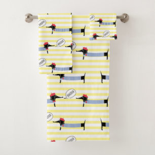 Dachshund Wiener Dog Bonjour Bath Towel Set