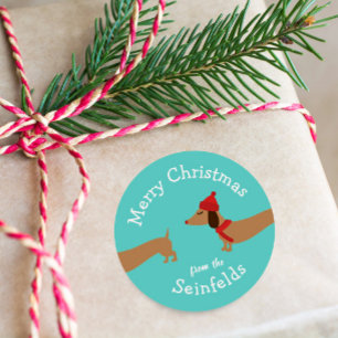 Dachshund Wiener Dog Christmas Envelope Seals