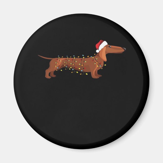 Dachshund Wiener Dog Christmas Light Essential T-S Magnet (Front)