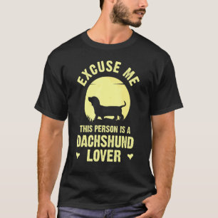 Dachshund Wiener Dog Cute Theme With Moon Silhouet T-Shirt