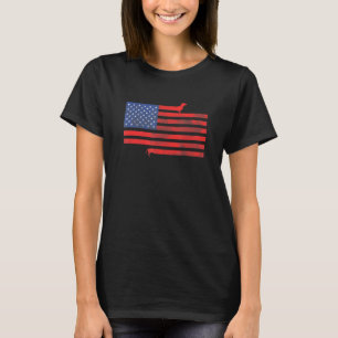 Dachshund Wiener Dog Daschund American Flag T-Shirt