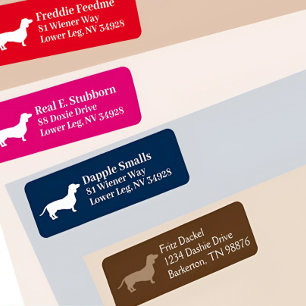 Dachshund Wiener Dog   Navy Return Address Label