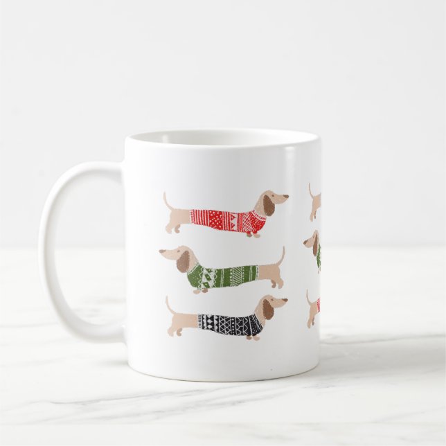 Dachshund Wiener Dog Pet Lover Christmas Gift Coffee Mug (Left)