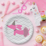 Dachshund Wiener Dog Pink Tutu Party Plates<br><div class="desc">Turn your table into a paw-ty runway with these adorable dachshund party plates! Featuring a doxie all dolled up in a pink tutu, these plates are perfect for celebrating birthdays, baby showers, or any gathering where wiener dogs steal the spotlight. Sturdy enough to handle cake, snacks, and pup-approved treats, they...</div>