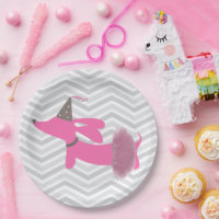 Dachshund Wiener Dog Pink Tutu Party Plates