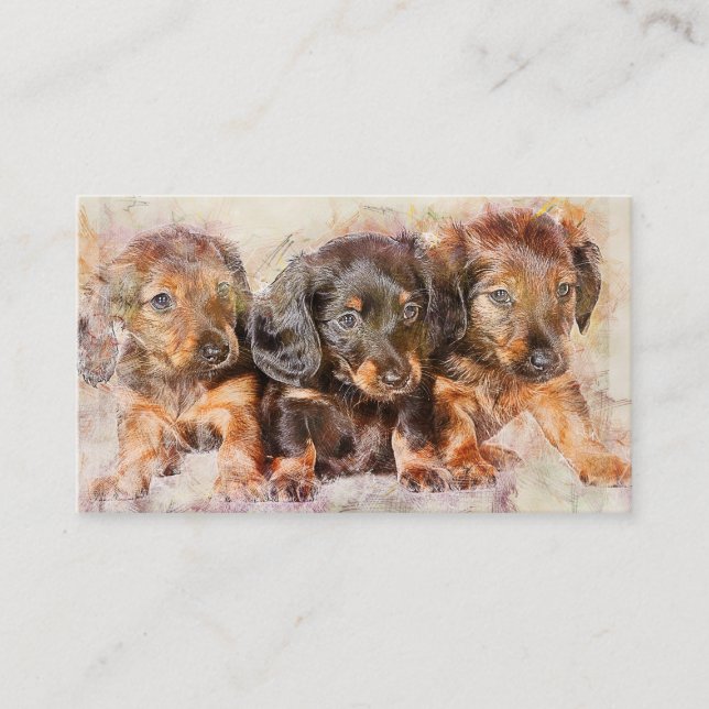 Dachshund Wiener Dog Puppies Business Card (Front)
