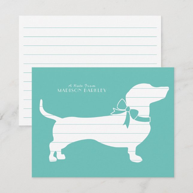 Dachshund Wiener Dog Puppy Thank You Card (Front/Back)