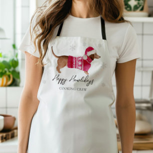 Dachshund Wiener Dog Winter Holiday Apron