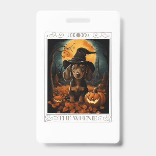 Dachshund Wiener Ghost Funny Halloween Costume Dog ID Badge