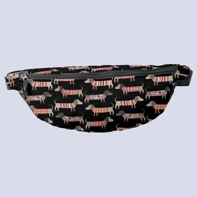 Dachshund Wiener Sausage Dog Bum Bags (Dachshund Wiener Sausage Dog fun pattern fanny pack)