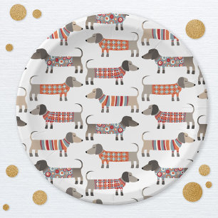 Dachshund Wiener Sausage Dog Paper Plate