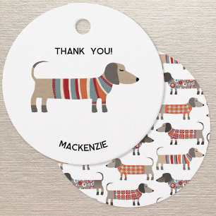 Dachshund Wiener Sausage Dog Personalised Favour Tags