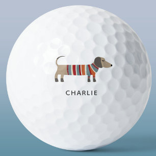 Dachshund Wiener Sausage Dog Personalised Golf Balls