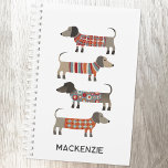 Dachshund Wiener Sausage Dog Personalised Planner<br><div class="desc">Whether you call them Sausage Dogs,  Wiener Dogs,  Dachshunds or Doxies,  these loveable little pups are sure to raise a smile.  And they are wearing woolly knitwear too!  Customise by changing or removing the name. Original art by Nic Squirrell.</div>