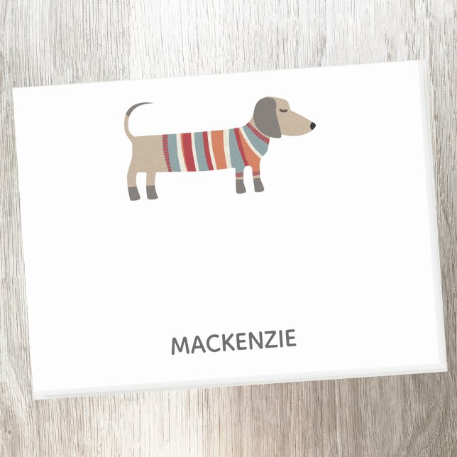 Dachshund Wiener Sausage Dog Personalised Post-it Notes (Dachshund Wiener or Sausage Dog personalized fun Post It sticky notes)