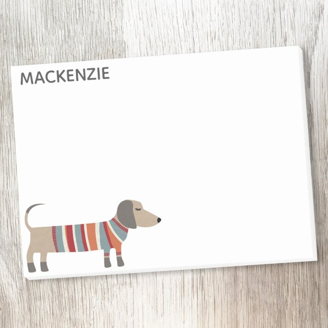 Dachshund Wiener Sausage Dog Personalised Post-it Notes (Fun personalized name Dachshund Wiener Sausage Dog Post It notes)