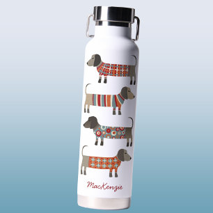 Dachshund Wiener Sausage Dog Personalised Water Bottle