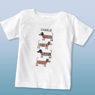 Dachshund Wiener Sausage Dog Personalized Baby T-Shirt