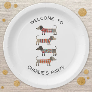 Dachshund Wiener Sausage Dog Personalized Paper Plate