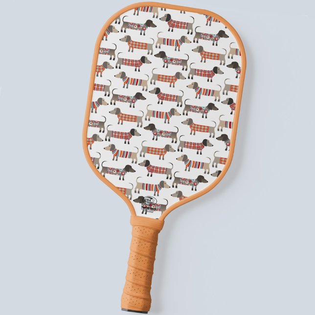 Dachshund Wiener Sausage Dog Pickleball Paddle (Fun Dachshund Wiener Sausage Dog pickleball paddle for dog lovers)