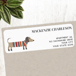 Dachshund Wiener Sausage Dog Return Address Label