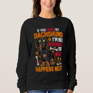 Dachshund Wiener Sausage Dog Sayings Doxie Dog Gra Sweatshirt