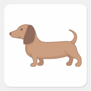 Dachshund Wiener Sausage Dog Square Sticker