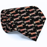 Dachshund Wiener Sausage Dog Tie<br><div class="desc">Fun dachshund wiener dog pattern on a black background. Perfect for pet lovers. Original art by Nic Squirrell.</div>
