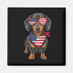 Dachshund Wiener Usa Us Flag 4th Of July America C Magnet