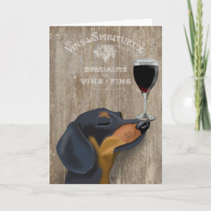 Dachshund Wine Dog Card