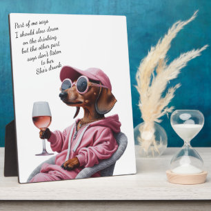Dachshund Wine Drinker Plaque