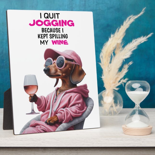 Dachshund Wine Drinker Plaque (Side)