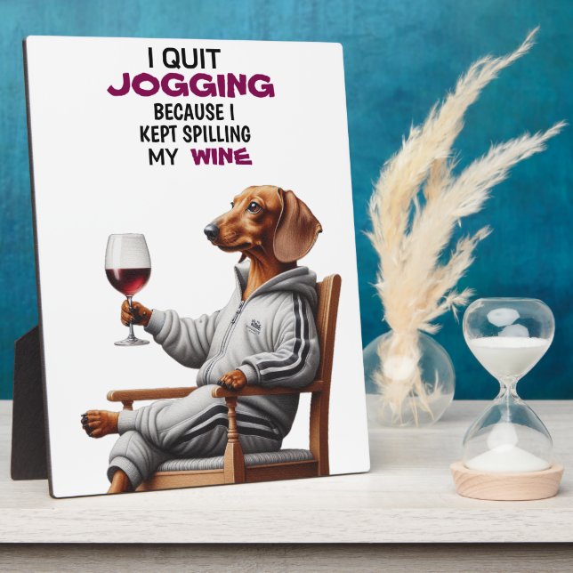 Dachshund Wine Drinker Plaque (Side)