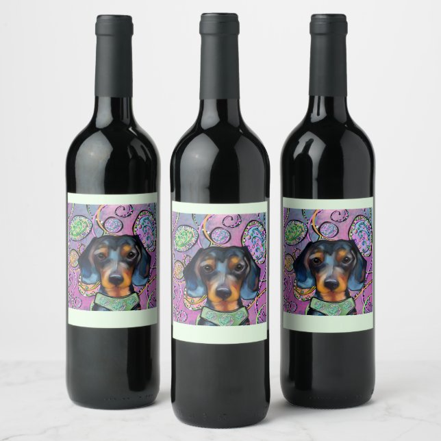 DACHSHUND  WINE LABEL (Bottles)