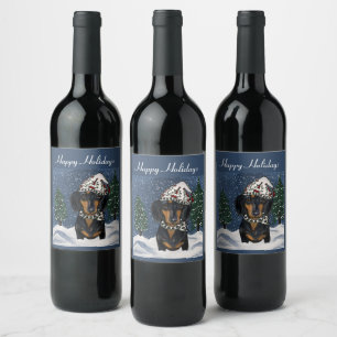 DACHSHUND  WINE LABEL