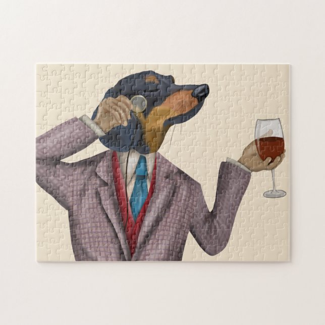 Dachshund Wine Snob Jigsaw Puzzle (Horizontal)