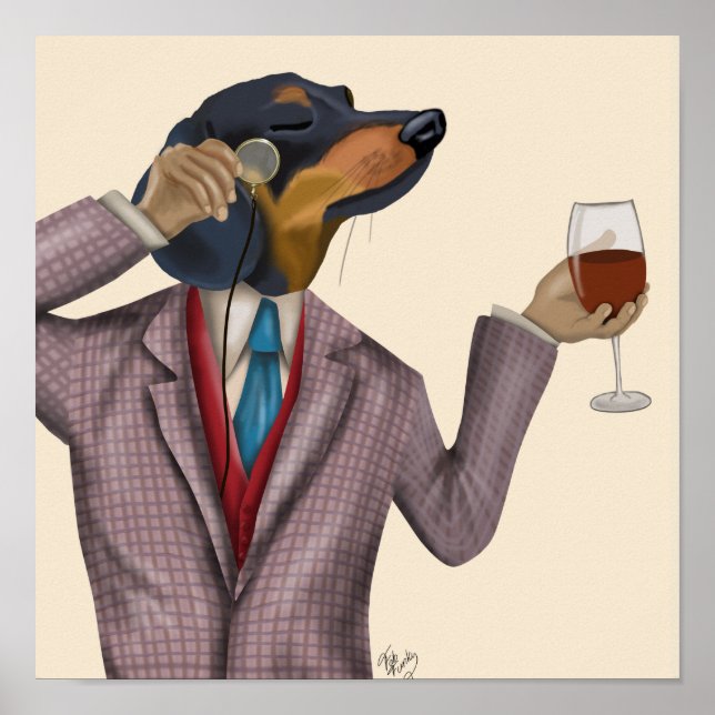 Dachshund Wine Snob Poster (Front)