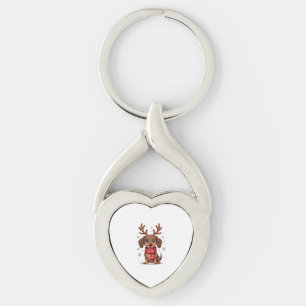 Dachshund Winter Joy Key Ring