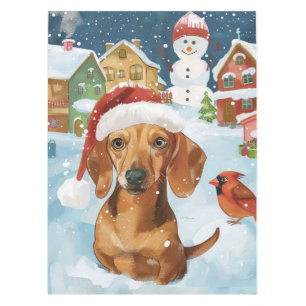 Dachshund Winter Wonderland Christmas Joy Tablecloth