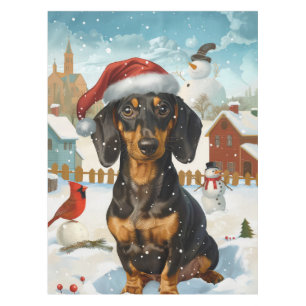Dachshund Winter Wonderland Christmas Joy Tablecloth