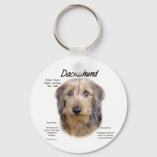 Dachshund (wirehair) History Design Key Ring