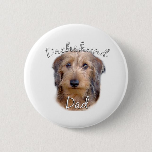 Dachshund (wirehaired) Dad 2 6 Cm Round Badge (Front)