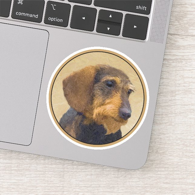 Dachshund (Wirehaired) Painting Original Dog Art (Detail)