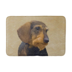 Dachshund (Wirehaired) Painting Original Dog Art Bath Mat