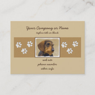 Dachshund (Wirehaired) Painting Original Dog Art Business Card
