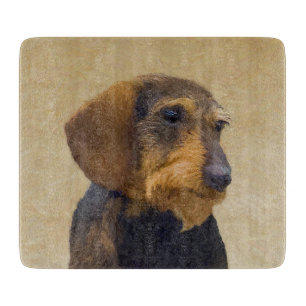 Dachshund (Wirehaired) Painting Original Dog Art Cutting Board