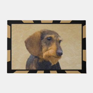 Dachshund (Wirehaired) Painting Original Dog Art Doormat