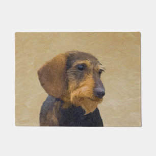 Dachshund (Wirehaired) Painting Original Dog Art Doormat
