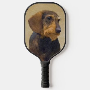 Dachshund (Wirehaired) Painting Original Dog Art Pickleball Paddle